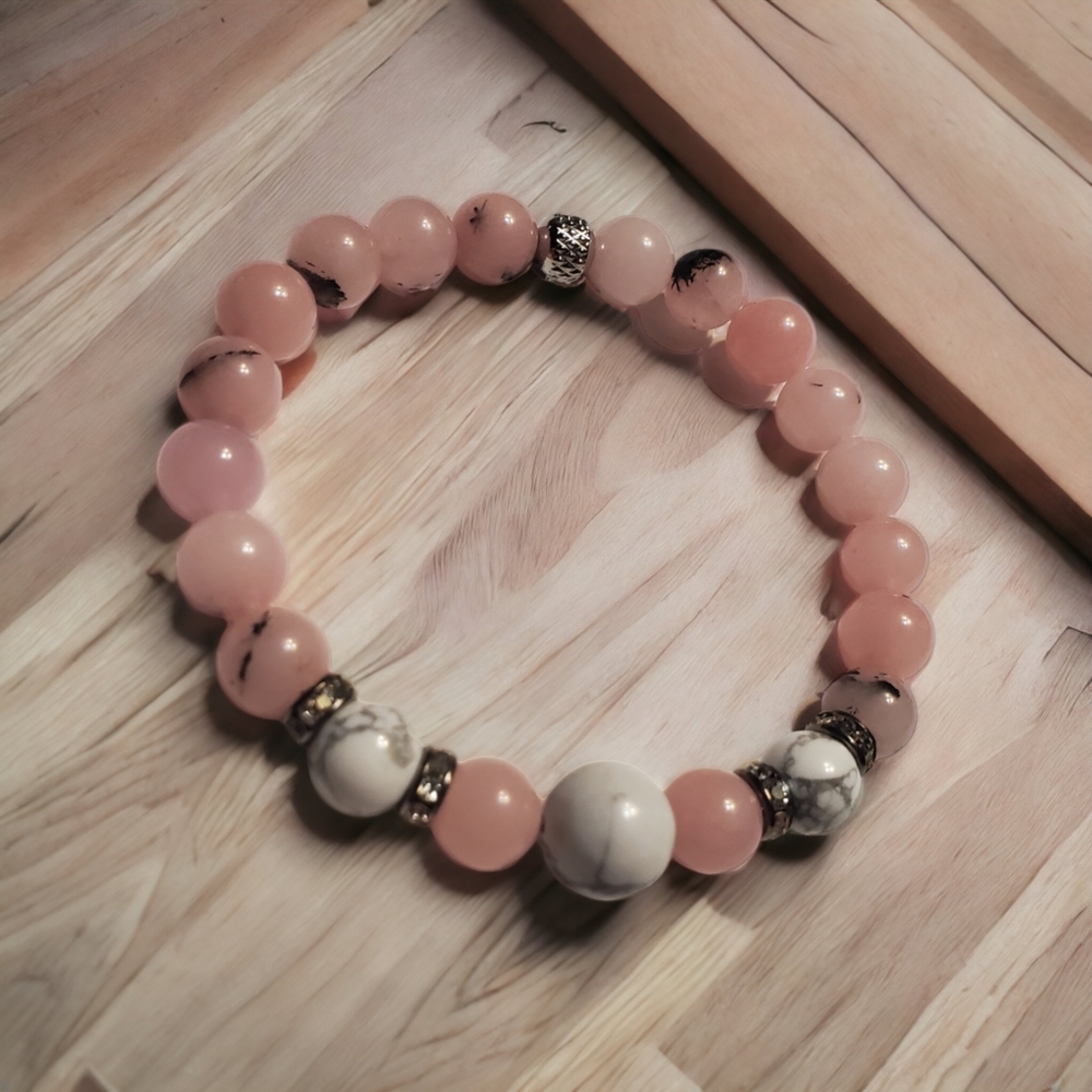 Handmade Gemstone Bracelet - Cherry Blossom Jasper